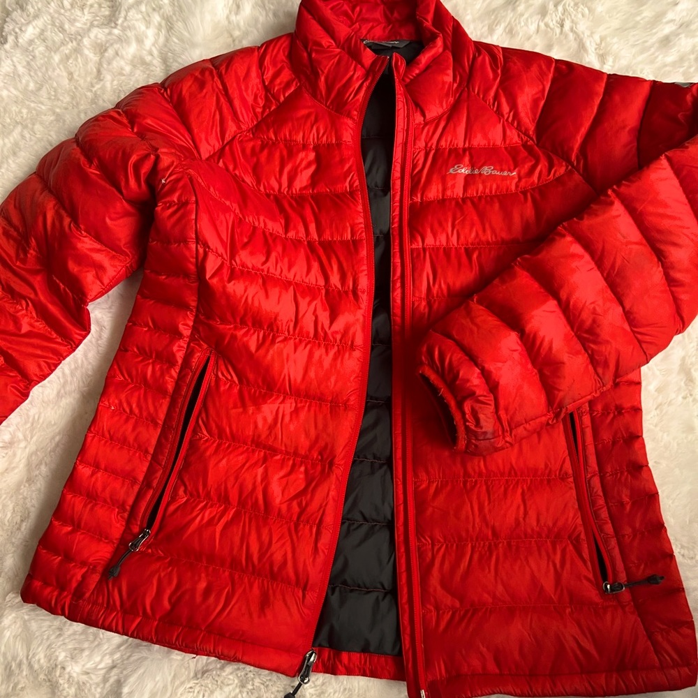Eddie Bauer Women’s Downlight Jacket Size Medium Color Red (Pimento)